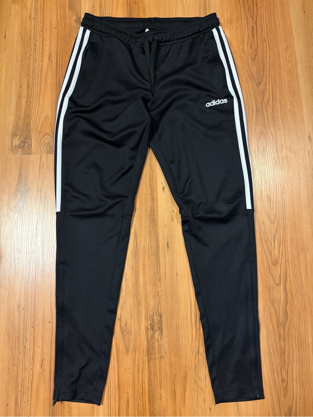 adidas Black Jogger Pants with White Side Stripes